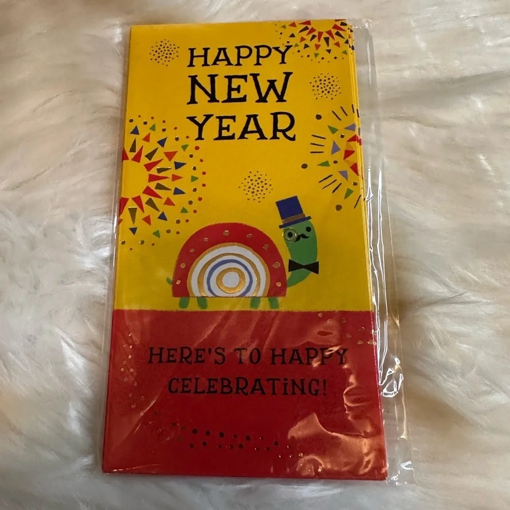 🩵5/$8 Hallmark Yellow and Red Party money envelope Festive Celebrations